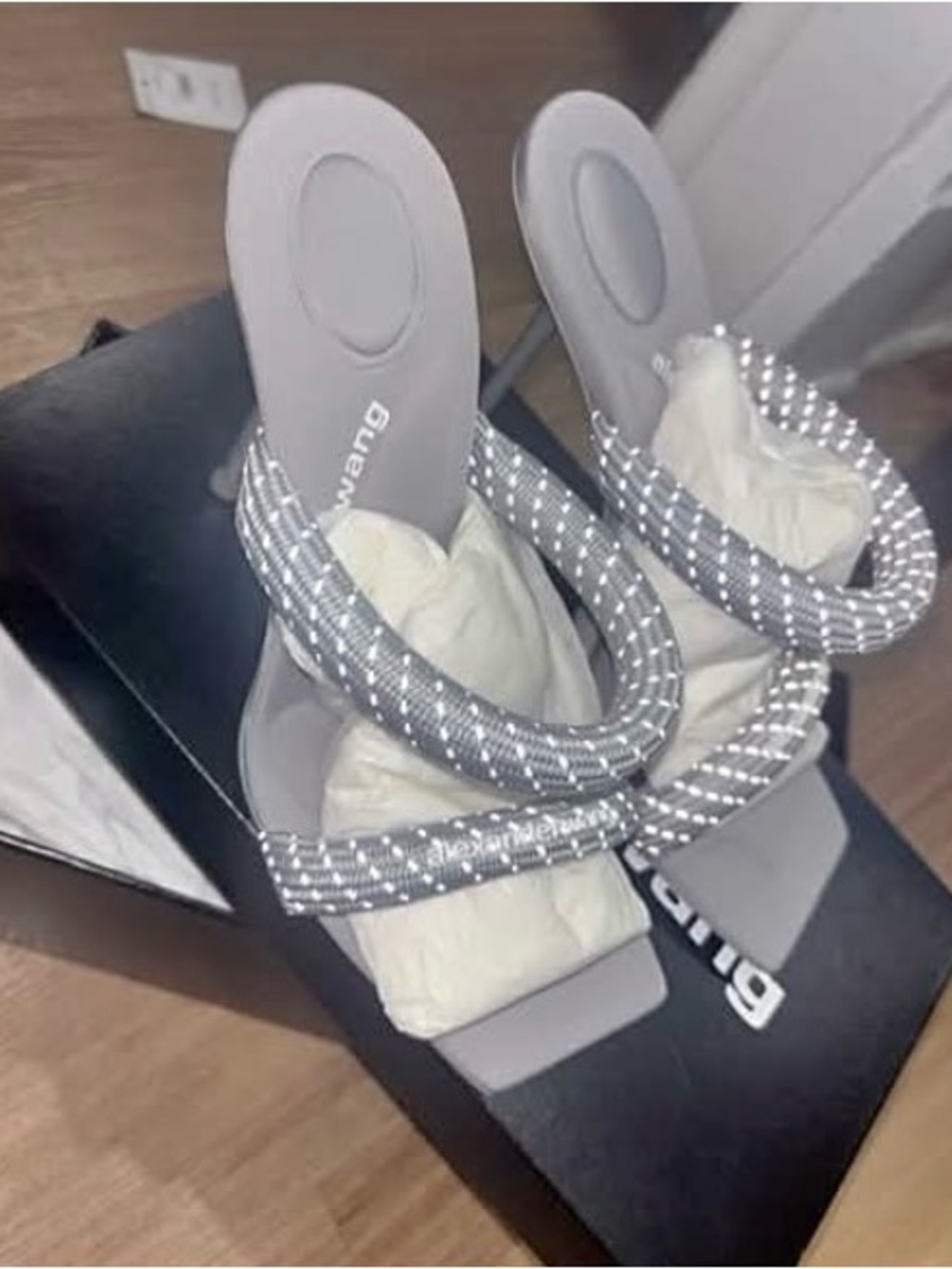 Alexander Wang Gray Rope-Strap Womens Sandals - Unbranded